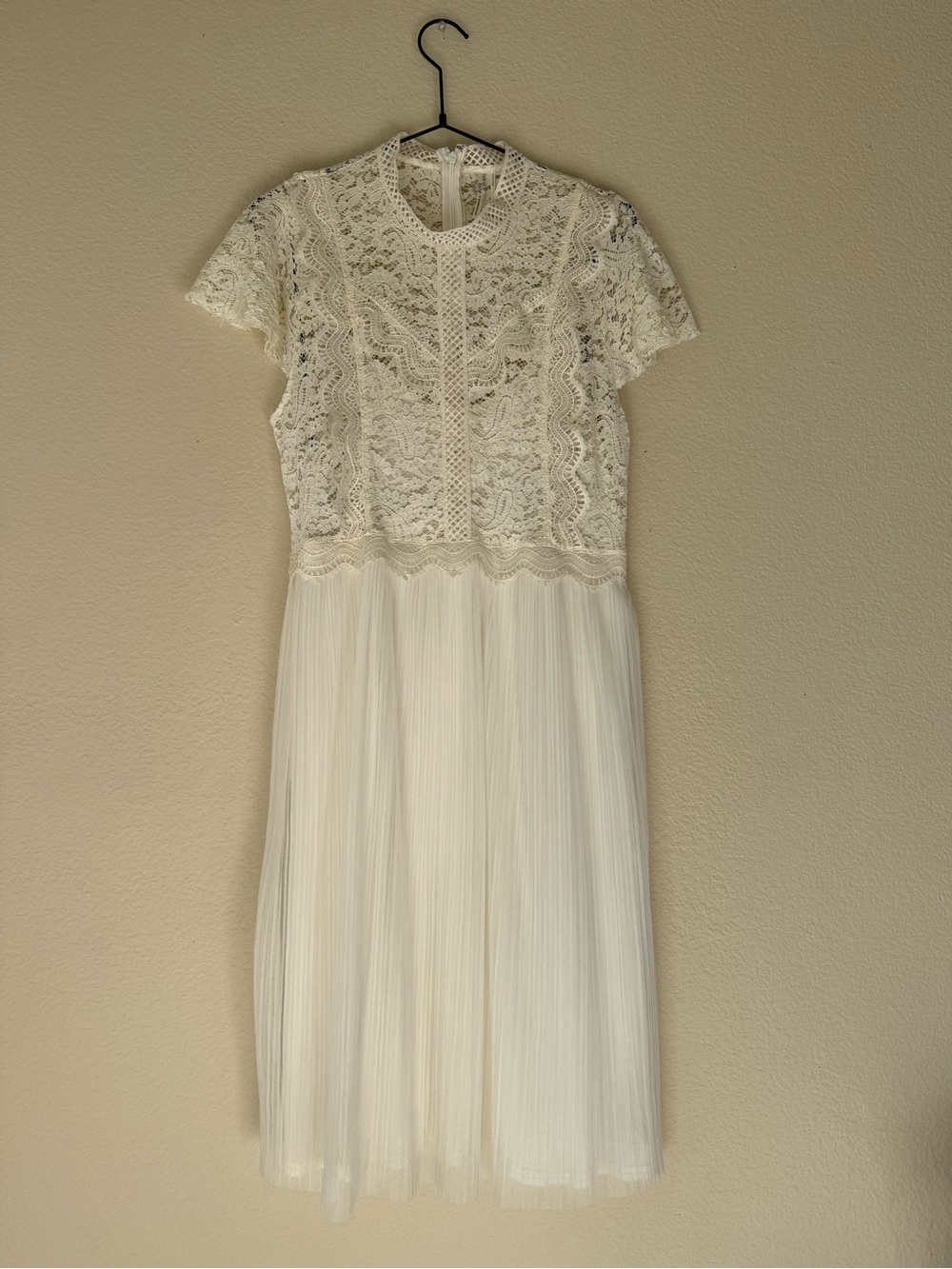 Anthropologie Ivory Lace Midi Dress